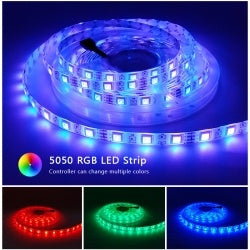 RGB LED Strip Lights – 5m | Remote Control, 12V